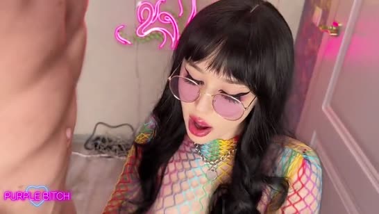 Шлюшка Purple Bitch выставила своего мужа куколдом 2